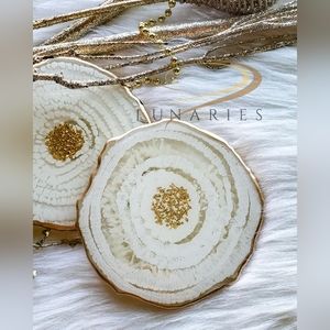 Resin Candle Accent, Large Coaster, Handmade